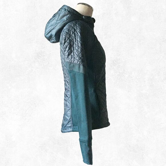 Athleta Quilted Hooded Jacket Abyss Green Rock Springs - Women's Size XS/P - Picture 4 of 9